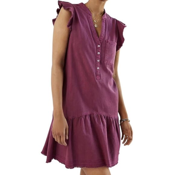Anthropologie Dresses & Skirts - Anthropologie Pilcro Dress Womens Size Small Flounce Mini Dress Pink Summer